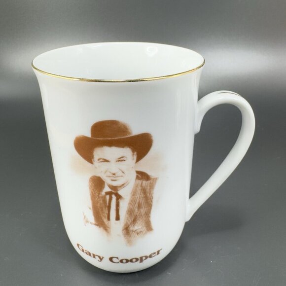 Vintage Hollywood Hall of Fame Museum Porcelain Coffee Mug Cup Gary Cooper VTG - Picture 7 of 12